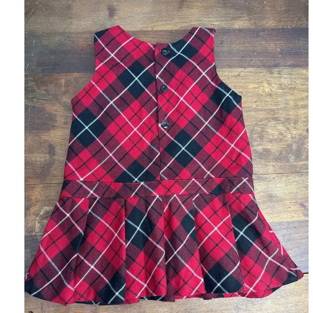 The Children's Place Holiday Plaid Christmas Party Jumper Dress Size 18-24 Month